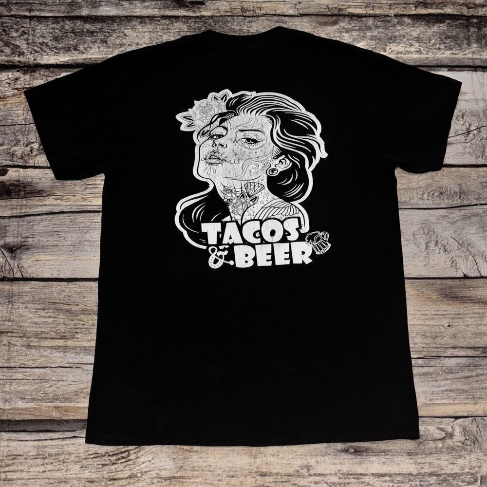Tacos & Beer Graphic T-Shirt Adult Size Medium